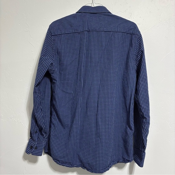 Johnston & Murphy Men's Medium Button Front Dress Casual Shirt Workwear Blue - Picture 3 of 7